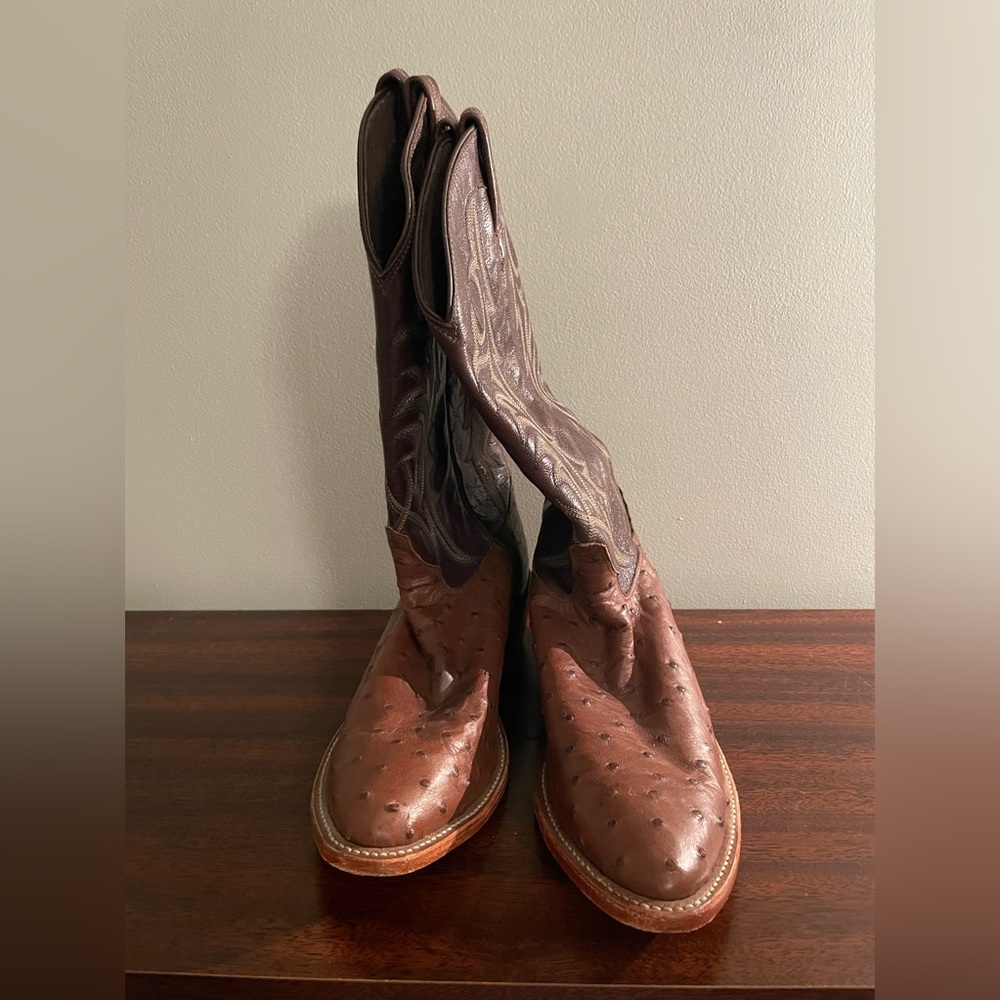 Tony Lama Ostrich Cowboy Boots